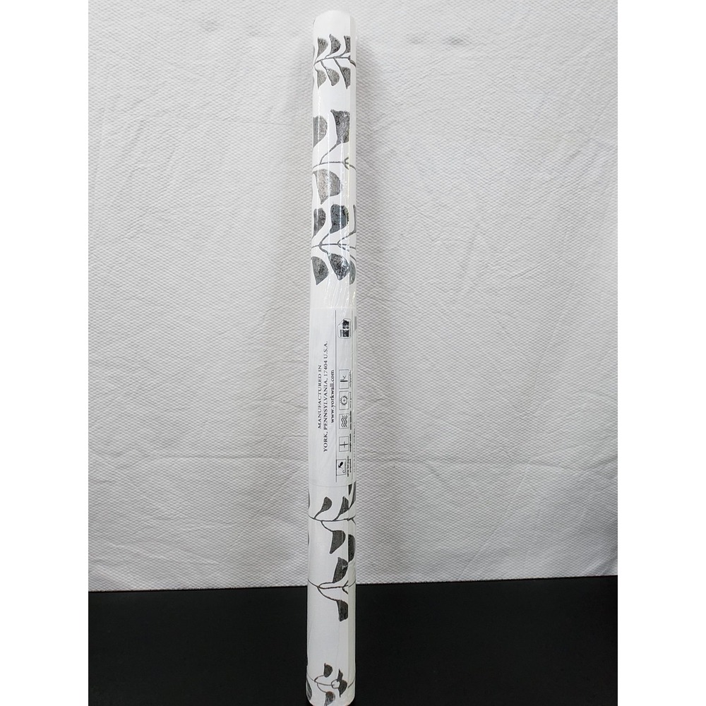 Wallpaper One Roll‎ York BW3943 Wisteria Black Metallic Paper 27in X 27ft
